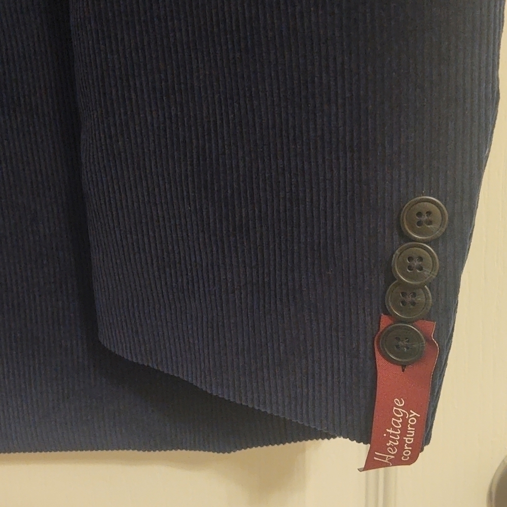 NWT Sadddlebred Navy Heritage Corduroy Sports Coat 44L - Picture 2 of 11